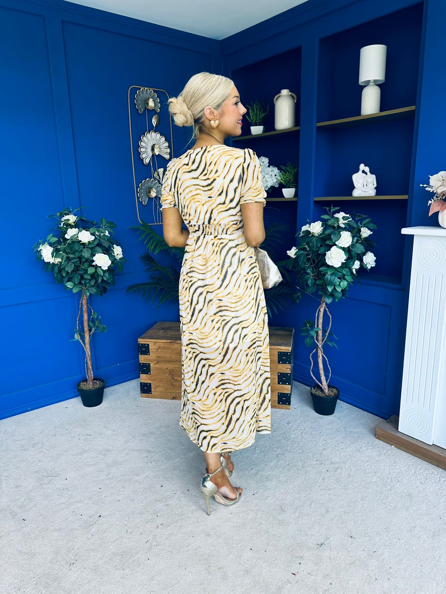 Kenni Midi Dress Zebra Yellow