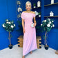 Colette Rushed Off Shoulder Maxi Dress Pink