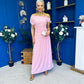 Colette Rushed Off Shoulder Maxi Dress Pink