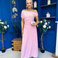 Colette Rushed Off Shoulder Maxi Dress Pink