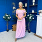 Colette Rushed Off Shoulder Maxi Dress Pink