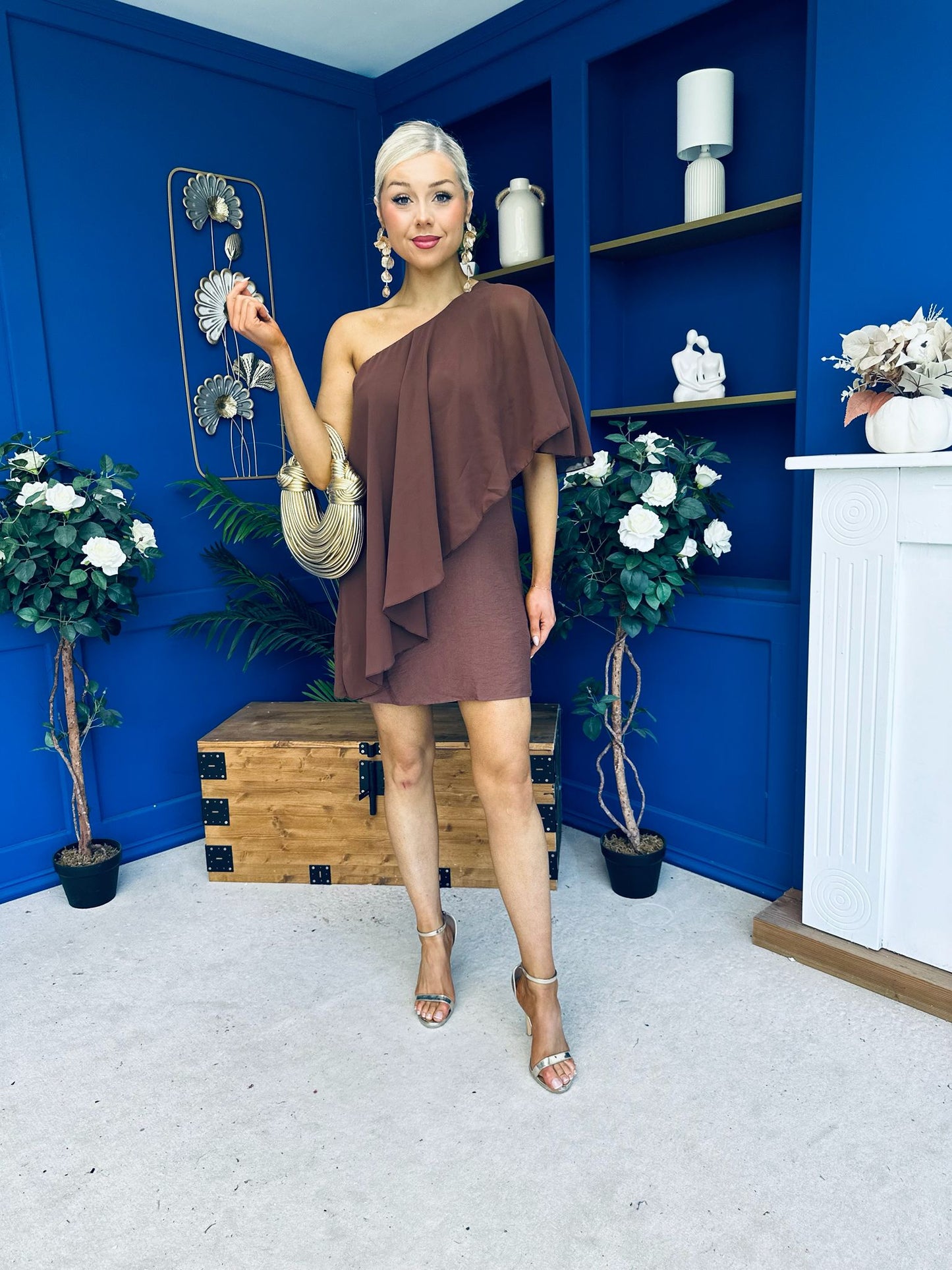 Francesca Cape Detail Shift Dress Coco
