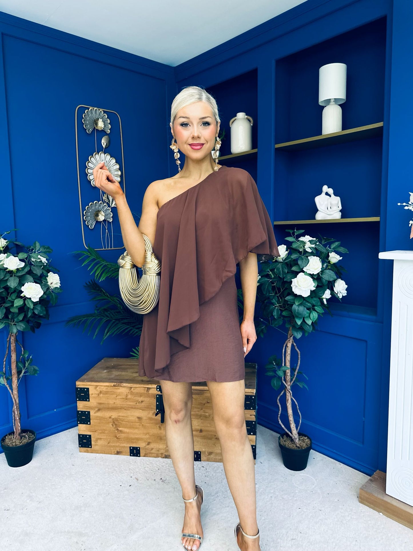 Francesca Cape Detail Shift Dress Coco