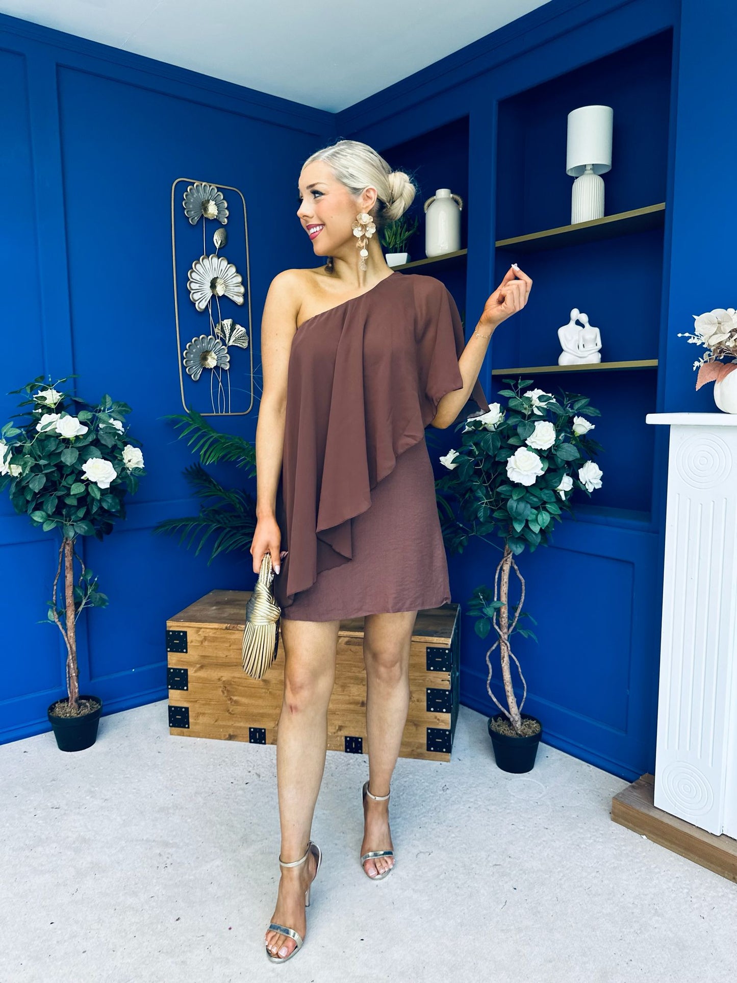 Francesca Cape Detail Shift Dress Coco