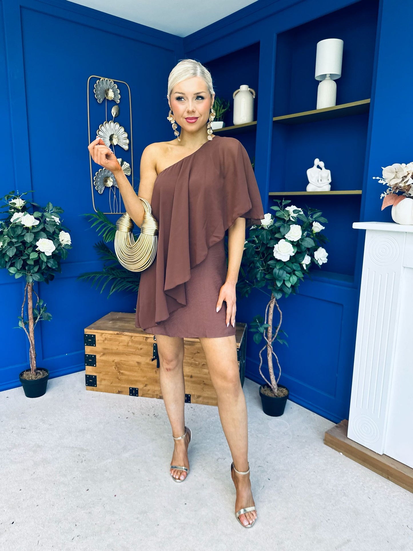 Francesca Cape Detail Shift Dress Coco