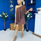 Francesca Cape Detail Shift Dress Coco