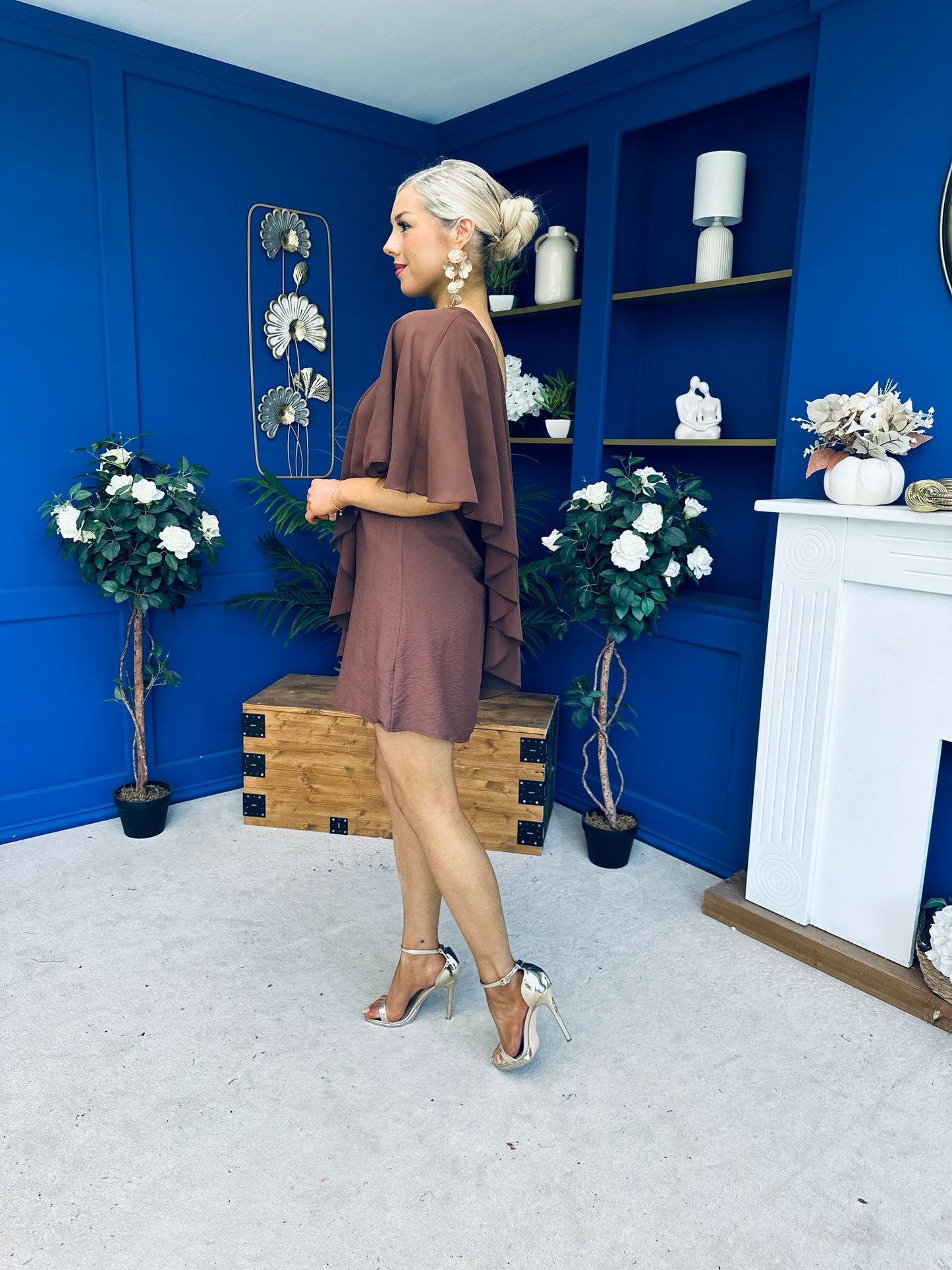 Francesca Cape Detail Shift Dress Coco