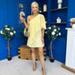 Francesca Cape Detail Shift Dress Yellow