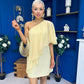 Francesca Cape Detail Shift Dress Yellow
