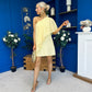 Francesca Cape Detail Shift Dress Yellow