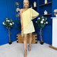 Francesca Cape Detail Shift Dress Yellow
