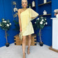 Francesca Cape Detail Shift Dress Yellow