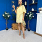 Francesca Cape Detail Shift Dress Yellow