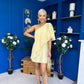 Francesca Cape Detail Shift Dress Yellow