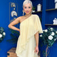 Francesca Cape Detail Shift Dress Yellow