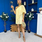 Francesca Cape Detail Shift Dress Yellow