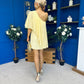 Francesca Cape Detail Shift Dress Yellow