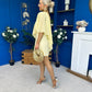 Francesca Cape Detail Shift Dress Yellow