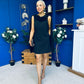 Amy Drape Detail Shift Dress Black
