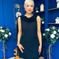Amy Drape Detail Shift Dress Black