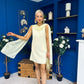 Amy Drape Detail Shift Dress Yellow
