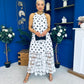 Tilly Crochet Detail Midi Dress Polka White