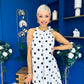 Tilly Crochet Detail Midi Dress Polka White