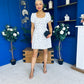 Reeve Square Neck Mini Dress Polka Cream