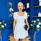Reeve Square Neck Mini Dress Polka Cream