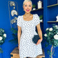 Reeve Square Neck Mini Dress Polka Cream