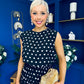 Briley Detailed Top & Skirt Set Polka Black