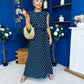 Briley Detailed Top & Skirt Set Polka Navy