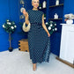 Briley Detailed Top & Skirt Set Polka Navy