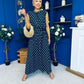 Briley Detailed Top & Skirt Set Polka Navy