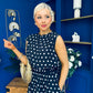 Briley Detailed Top & Skirt Set Polka Navy