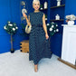 Briley Detailed Top & Skirt Set Polka Navy