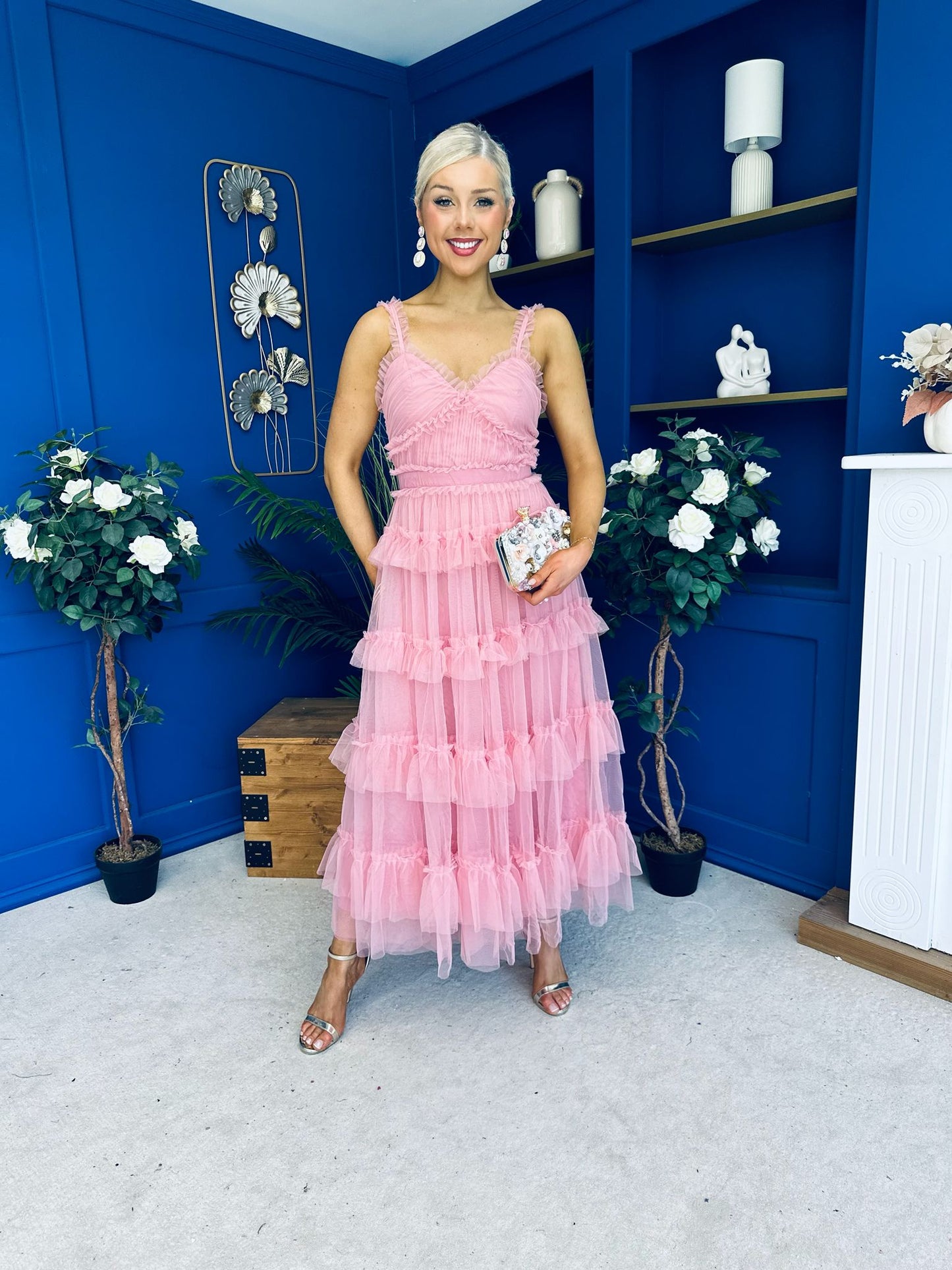 Rylan Layered Tulle Occasion Dress Blush
