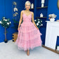 Rylan Layered Tulle Occasion Dress Blush