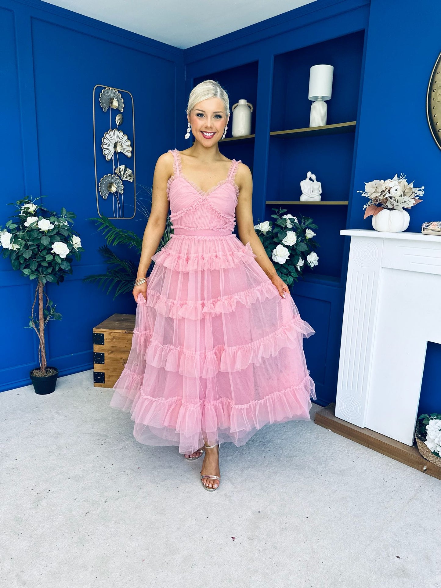 Rylan Layered Tulle Occasion Dress Blush
