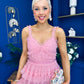 Rylan Layered Tulle Occasion Dress Blush