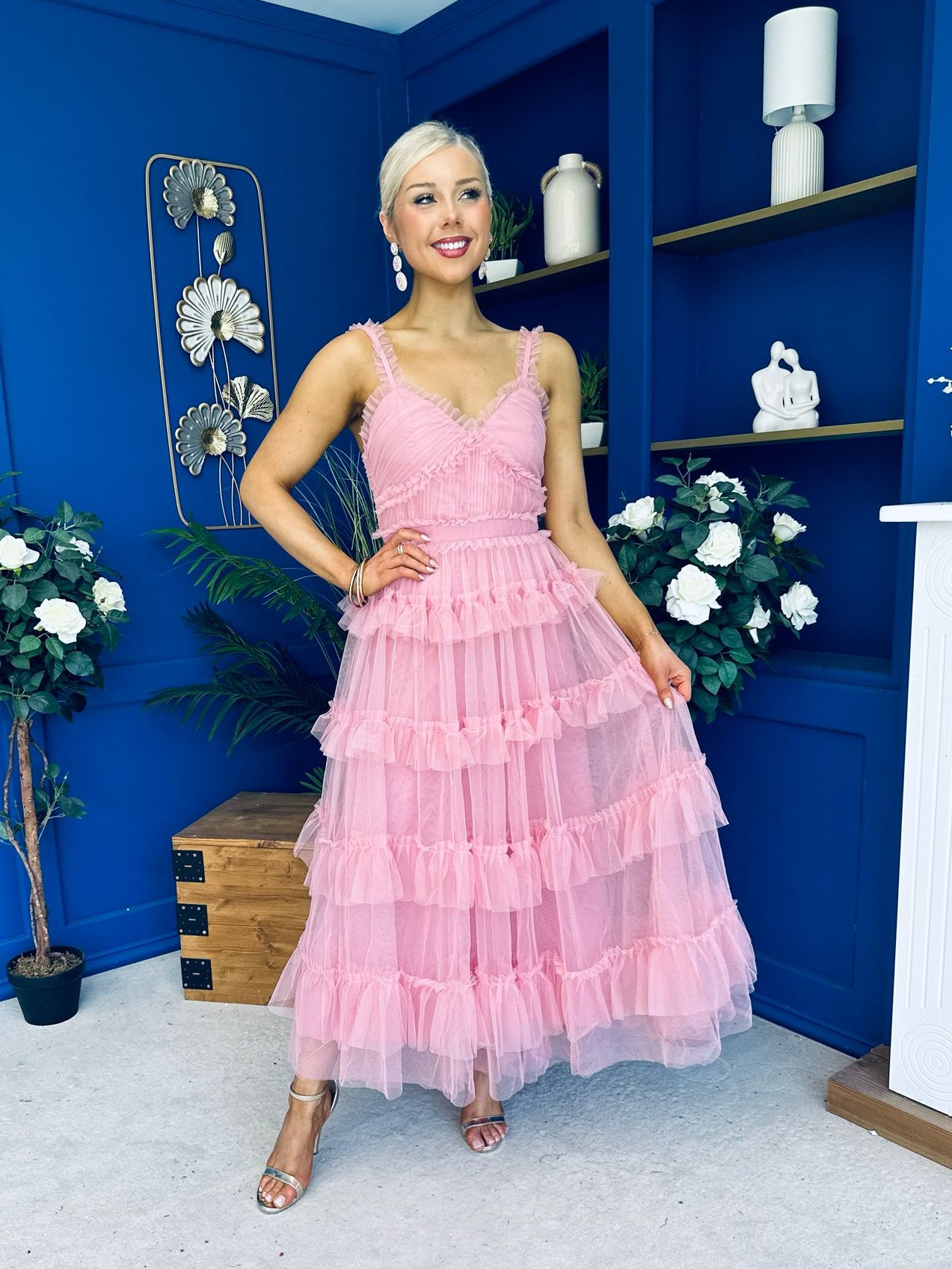 Rylan Layered Tulle Occasion Dress Blush