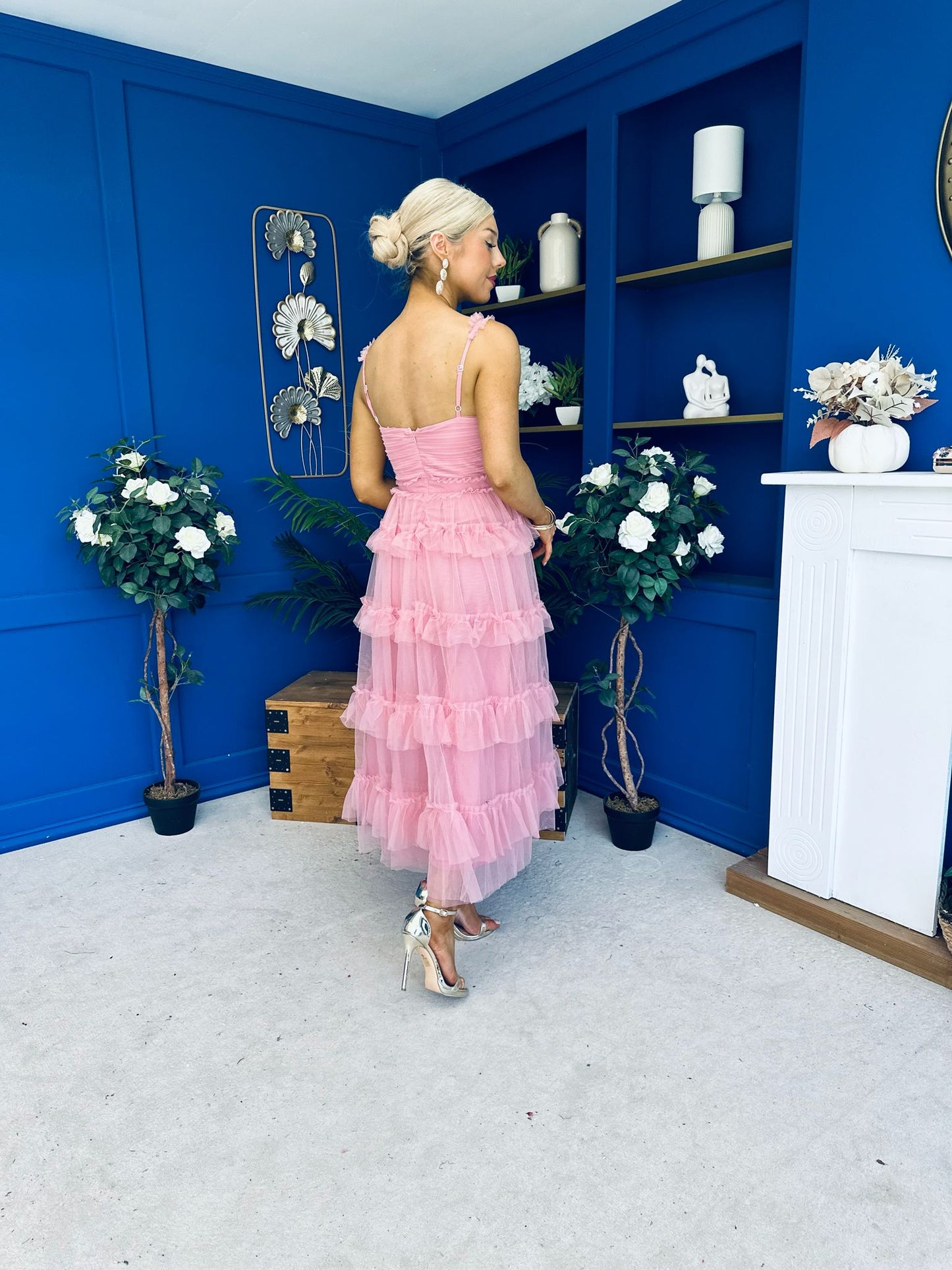 Rylan Layered Tulle Occasion Dress Blush
