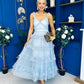 Rylan Layered Tulle Occasion Dress Blue