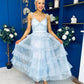 Rylan Layered Tulle Occasion Dress Blue