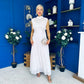 Geraldine Gathered Occasion Dress Pink