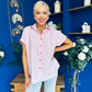 Adelyn Pinstrip Short Sleeve Shirt Pink