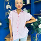 Adelyn Pinstrip Short Sleeve Shirt Pink