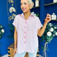 Adelyn Pinstrip Short Sleeve Shirt Pink