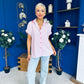 Adelyn Pinstrip Short Sleeve Shirt Pink