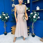 Antonia Detailed Top & Skirt Set Taupe